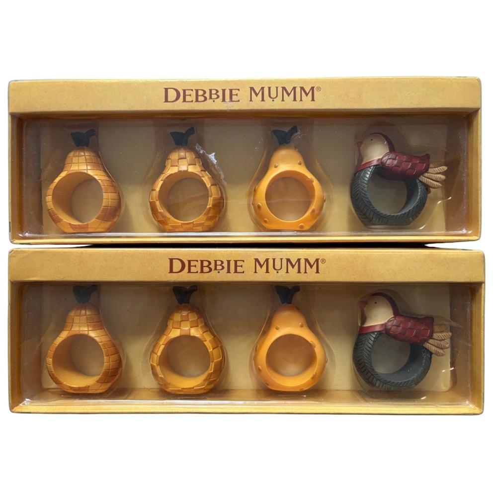 Debbie Mumm The 12 Days of Christmas Napkin Rings Set of 8 Vintage Holiday Decor